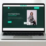 Strona internetowa dla pośrednika nieruchomości annanagier.pl wyświetlona na ekranie laptopa