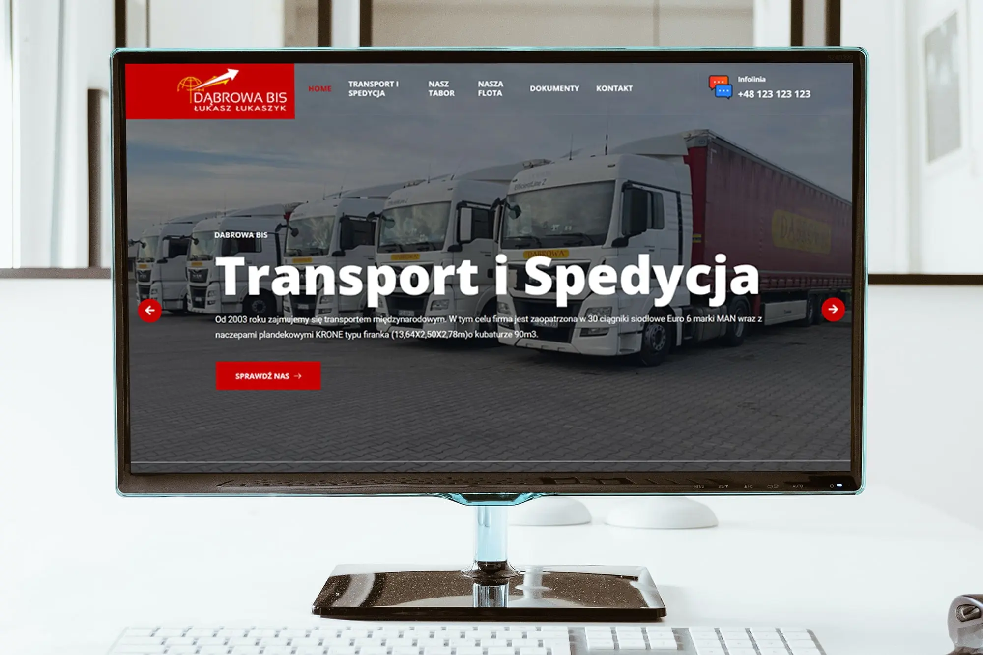Strona dabrowabis.pl – realizacja na laptopie
