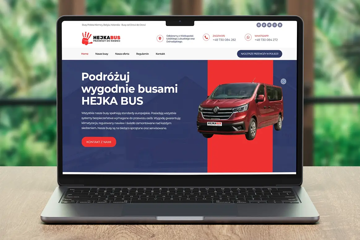 Strona hejkabus.pl – realizacja na laptopie