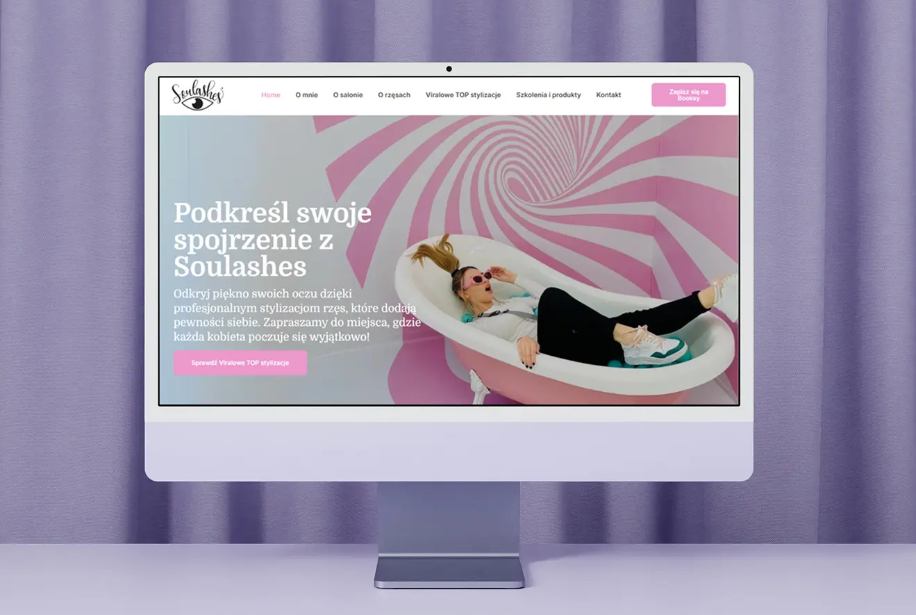 Strona soulashes.pl – realizacja na laptopie